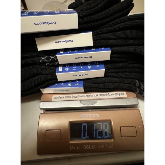 Bombas midcalf socks mens size XL Black Honeycomb stay up antimicrobial X5 new - Picture 9 of 9